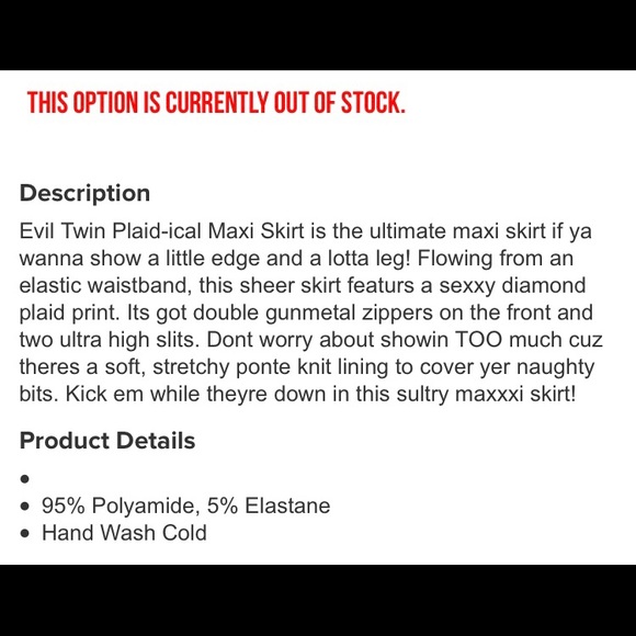 Evil Twin Plaid Maxi Skirt - Picture 8 of 9